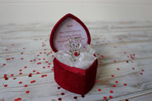 Load image into Gallery viewer, Glass bear in love heart shaped box for a much loved mum thank you Mum
