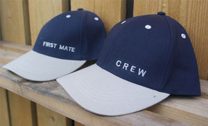 Crew and First Mate yachting nautical sailing caps