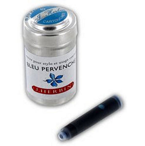 J Herbin Writing Ink Cartridges - Perin Winkle Blue (Pack of 6)
