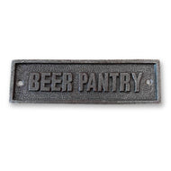 Cast Iron Beer Pantry Wall Plaque Door Sign | Home office | pub bar sign | Restaurant Hotel | beer fridge