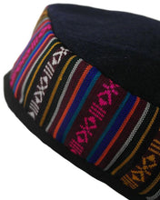 Load image into Gallery viewer, Medium sized black Tibetan trim smoking / thinking / lounging cap
