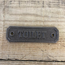 Load image into Gallery viewer, Three Cast Iron Room Plaques Bathroom Toilet and Netty
