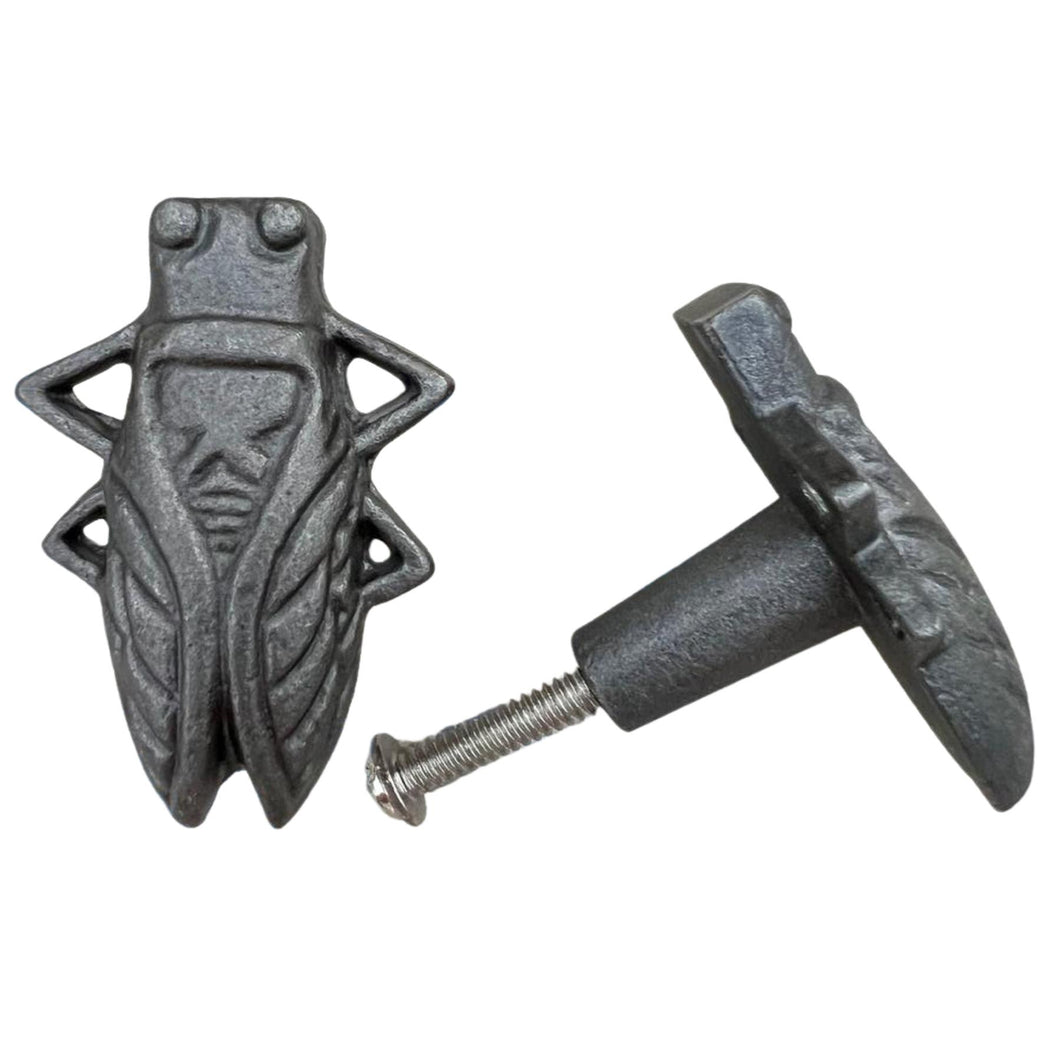 Pack of 2 CAST IRON FUNKY BUG DRAWER KNOB for Kitchen cupboards | Cast Iron Antique style | Vintage charm meets modern functionality | 5cm (L) x 2cm (D)