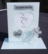 Free standing Dad memorial photo frame glass plaque
