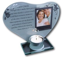 Load image into Gallery viewer, Nan &amp; Grandad  - Inspirational poem, candle and photo holder glass memorial
