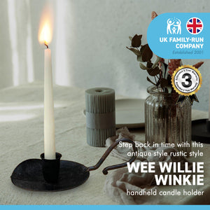 Antique style Iron Wee Willie Winkie Handheld Candle Holder | Chamberstick candle holder | wedding décor, dining room