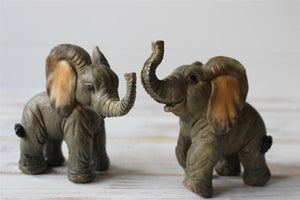 Set of 2 Free Standing Graceful Small Elephant Decorative Ornament