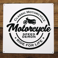 Motorcycle Speed Demon Metal Wall Hanging Sign