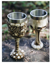 Load image into Gallery viewer, Set of Two Gothic Skulls of Power Goblets
