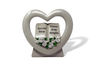 Free standing Mum heart memorial plaque with inspirational verse