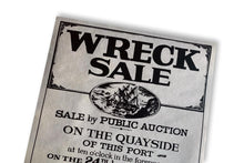 Load image into Gallery viewer, Coastal Nautical Parchment Maritime Wreck Sale Poster
