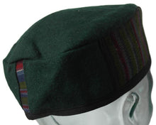 Load image into Gallery viewer, Green large sized Tibetan trim smoking / thinking / lounging cap
