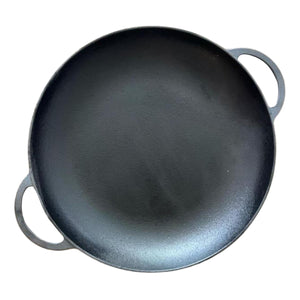 Cast Iron 14” diameter Paella Pan | Large skillet Frying Pan | Prospector style pan | 35cm diameter | Non-stick induction paella pan | Paella Pan for BBQ | Indoor or Outdoor use
