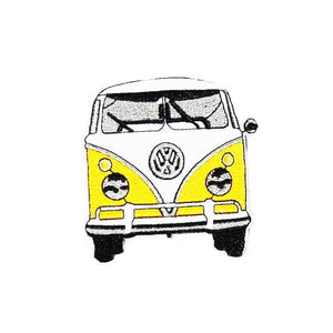 Yellow type two VW camper sew on iron on patch badge
