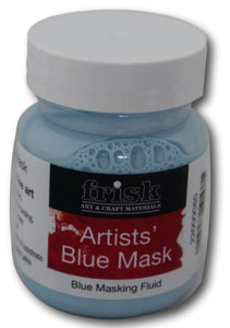 Set of three Frisk Masking Fluid Brushes with 60ml Blue Masking Fluid
