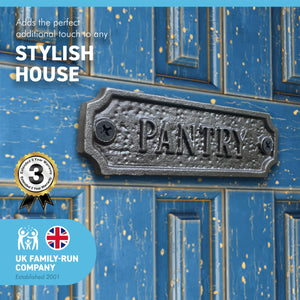 Cast Iron antique style Pantry Door Wall Plaque