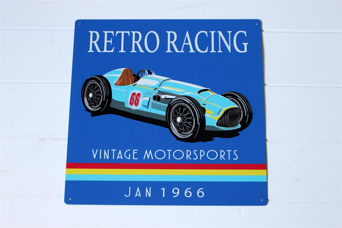 Retro Sign Racing Retro Racing Vintage Motorsport Metal Wall Hanging Sign – Thorness.co.uk
