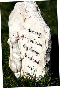 Beloved dog resin memorial plaque