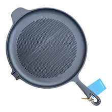 Load image into Gallery viewer, Cast iron 11 inch Round Grillpan Skillet Frying Pan for Indoor and Outdoor use | Cast Iron Cookware | Grill Pan | Stove Top | Skillet Pan | Iron Skillet | Frying Pans | Griddle pan
