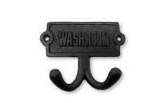 Load image into Gallery viewer, Cast Iron Antique Style Wall Mounted Washroom Double Coat Hook
