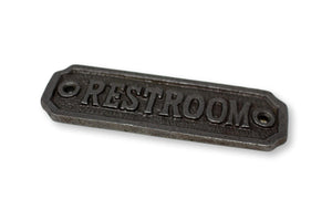 Vintage Cast Iron Restroom Door Plaque Door Sign