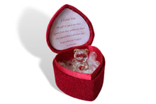 Load image into Gallery viewer, I love You - Glass bear in heart shaped box perfect gift for lovers
