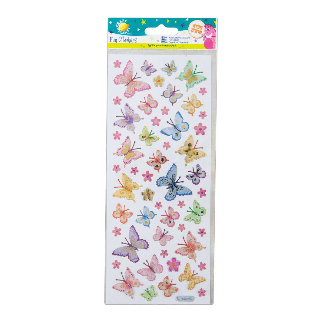 Craft Planet CPT 805260 Butterflies and Flowers Stickers