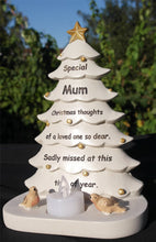 Load image into Gallery viewer, Mum Xmas tree shaped memorial flickering light weatherproof indoor/outdoor use
