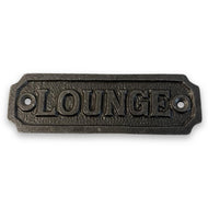 Cast Iron Antique Style LOUNGE PLAQUE SIGN |sitting room | drawing room | home décor | door sign | Guest House | Kitchen | Farmhouse | Pub | old style Period Plaque |11cm x 3.4cm