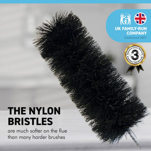 Long reach BRISTLE FLUE BRUSH 100mm diameter | Steel Wire Cylinder Pipe Brush | Chimney Pipe Sweep Brush | Pipe Cleaning Brush | Stove Pipe | Brush Length approx. 120 cm