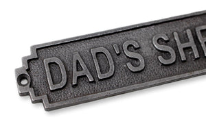 Cast Iron Antique Style Retro Dads Shed Wall Plaque