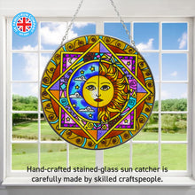 Load image into Gallery viewer, Sun and moon eclipse glass sun catcher

