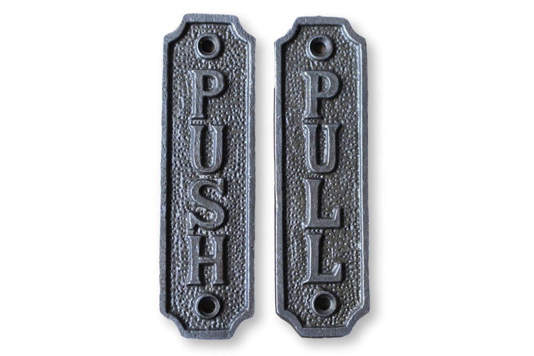 Cast Iron antique style Push Pull Door Plaque