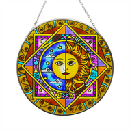 Sun and moon eclipse glass sun catcher