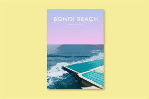 Bondi Beach Ocean Pool Modern Style Travel A3 Print