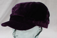 Load image into Gallery viewer, Purple Velvet Cap -  Baker Boy / Newsboy Cap -  Peaky Blinders
