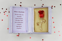 Load image into Gallery viewer, Tribute to my Mother Glass Rose Poem Ornament
