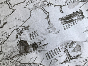 Coastal Shipwreck Nautical Parchment Maritime Isle of Wight Map