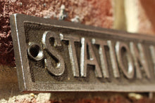 Load image into Gallery viewer, Cast Iron antique style Station Master Door Wall Train Plaque
