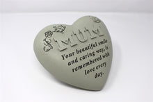 Load image into Gallery viewer, Free standing heart shaped Mum memorial with inspirational verse
