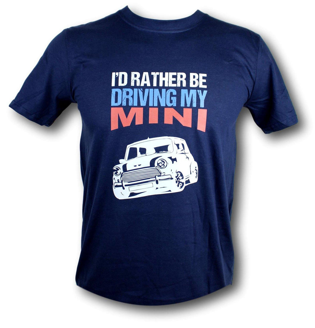 I'd rather be driving my mini T shirt - Dark blue large 42
