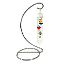 Load image into Gallery viewer, Galileo Thermometer Metal Stand Temperature Gauge Multicolored
