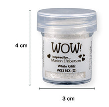 Load image into Gallery viewer, Wow Christmas Glitz Glitter Embossing Powder set Includes 3 x 15ml pots  WHITE, GREEN AND RED GLITZ | Free your creativity and give your embossing sparkle.
