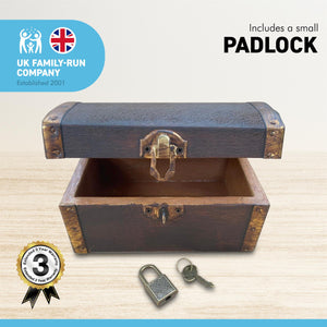 Great fun "Real" wooden treasure chest money box
