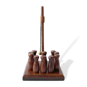 Handcrafted solid wood Bar Skittles Game | wooden bowling set