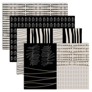 Creativ Decoupage Printed Paper Set - Beige Black Metallic