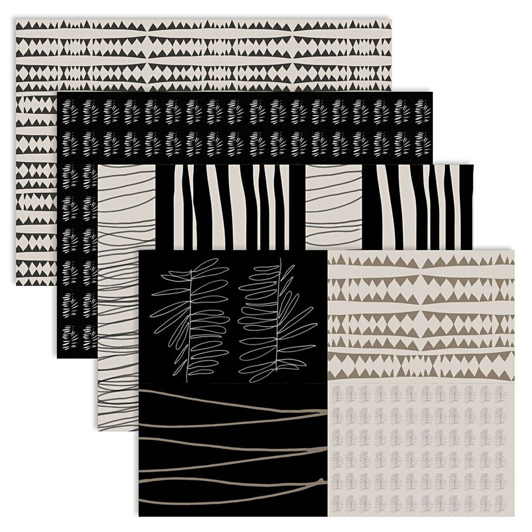 Creativ Decoupage Printed Paper Set - Beige Black Metallic