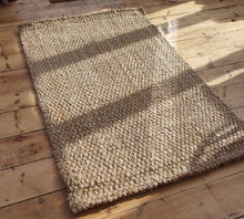 Load image into Gallery viewer, Hand-woven beige natural fibre jute rug- 120cm x 180cm
