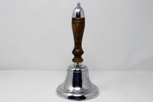 Load image into Gallery viewer, Classic Large Silver School Town Crier Dinner Hand Bell with Wooden Handle
