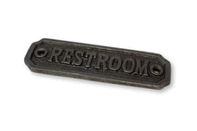 Load image into Gallery viewer, Vintage Cast Iron Restroom Door Plaque Door Sign
